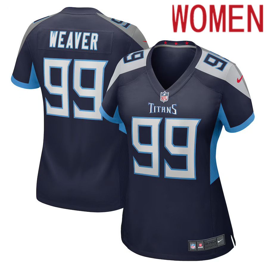 Women Tennessee Titans #99 Rashad Weaver Nike Navy Game NFL Jersey->customized nfl jersey->Custom Jersey